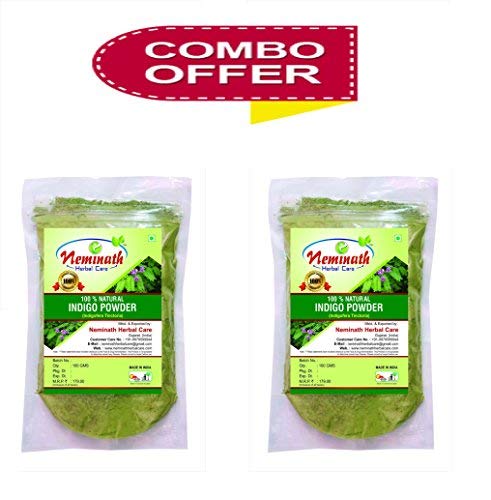 Neminath Herbal Care Natural Indigo Powder For Hair Colour, Multicolor