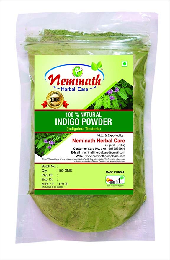 Neminath Herbal Care Indigo Leaves Powder for Hair, Green