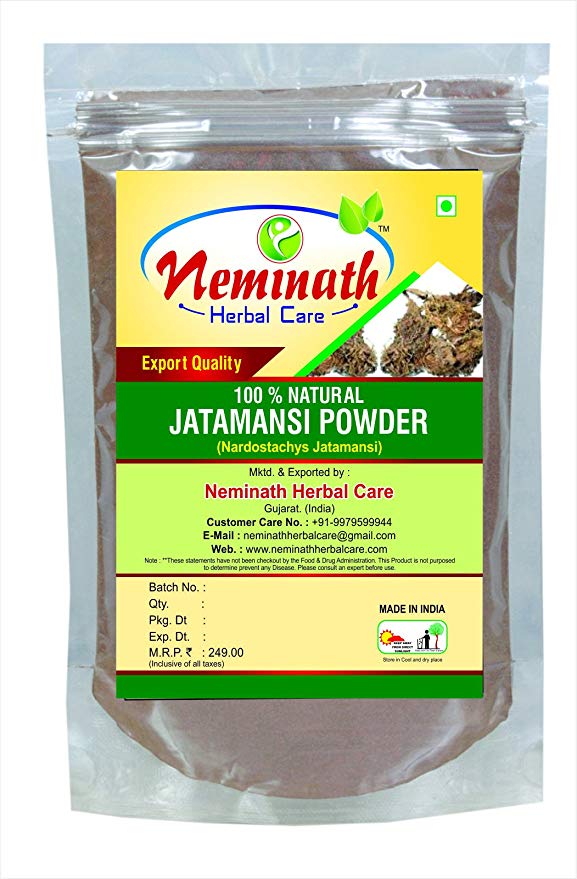 Neminath Herbal Care Natural Nardostachys Jatamansi Powder For Hair, Multicolor