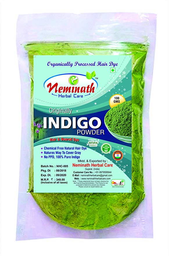 Neminath Herbal Care Neel Indigo Powder For Hair Dye, Green, 100 g