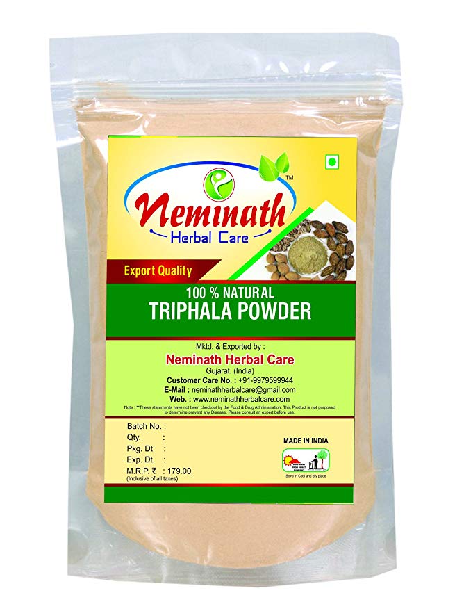 Neminath Herbal Care Triphala Powder For Hair (Amla, Harad, Baheda) | 100% Natural, Pure and Herbal Hair Care | Helps To Prevent Hair Fall Naturally, Multicolor